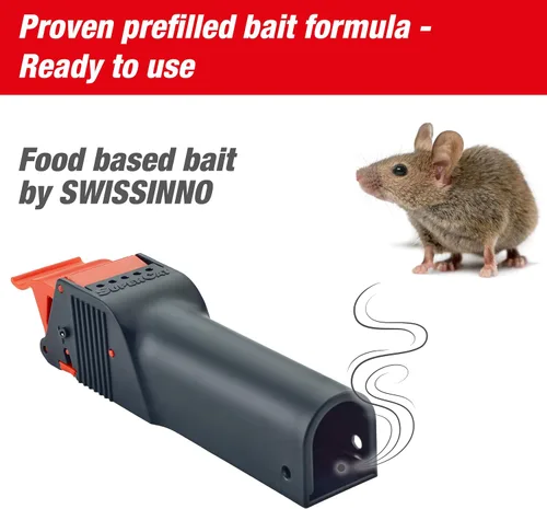Miniatura 2 de Trampa para ratones SWISSINNO No Ver No Tocar - Efectiva, sin contacto + captura no visible + mata sin fallar - Pre-cebada con cebo de comida