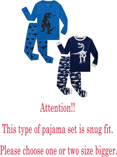 Miniatura 2 de Family Feeling - Conjunto de 2 piezas de pijama de Navidad a rayas para niños y niñas, 100% algodón