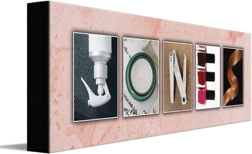 Personal-Prints COSMETOLOGY - Regalo artístico con nombre personalizado | Regalo personalizado para el propietario de la sala de belleza (lienzo
