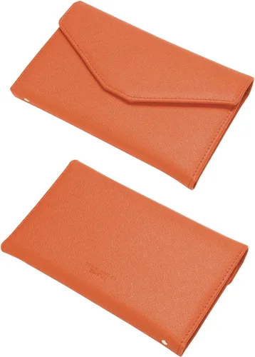 Miniatura 104 de Zoppen - Billetera de viaje con bloqueo RFID multiusos (Ver.4) Portatarjetas de pasaporte y vacunas, organizador de documentos de tres pliegues