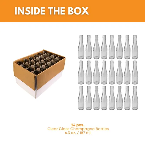 Miniatura 2 de Botellas transparentes de champaña de 6.3 oz, 24 unidades por caja.