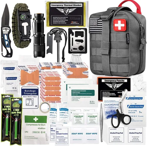 Miniatura 13 de EVERLIT Kit de supervivencia de 250 piezas de primeros auxilios IFAK EMT Molle Kit de supervivencia para equipos al aire libre, kits de emergencia