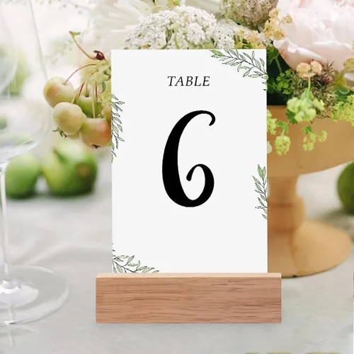 Miniatura 4 de 15 soportes de madera para tarjetas de lugar de madera, soportes de números de mesa de madera, soporte para fotos, soportes acrílicos