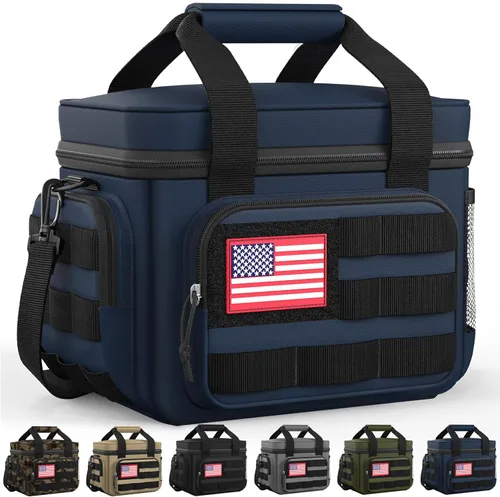 Miniatura 9 de HOTOR Lonchera para hombres y mujeres, bolsa de almuerzo aislada con múltiples bolsillos, bolsa térmica táctica para el trabajo, senderismo, Negro