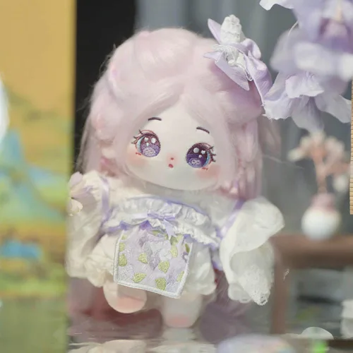 Miniatura 2 de niannyyhouse Muñeca de felpa de 7.9 in de pelo largo para niña, cuerpo de peluche humanoide sin atributo, 8 pulgadas, cuerpo normal, ropa de vestir