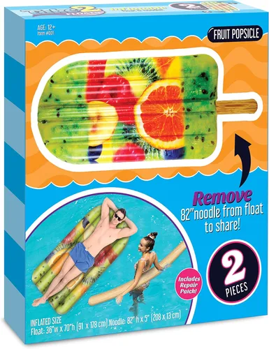 Flotador de paletas de frutas y fideos – Tubo flotante de piscina, balsas inflables para niños y adultos – Flotador grande para natación en la playa