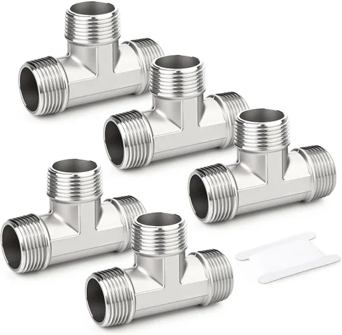 Miniatura 18 de TAISHER 2 piezas de accesorios de tubo en T de acero inoxidable 304, accesorios de tubo hembra NPT de 1-1/2" x 1-1/2" x 1-1/2