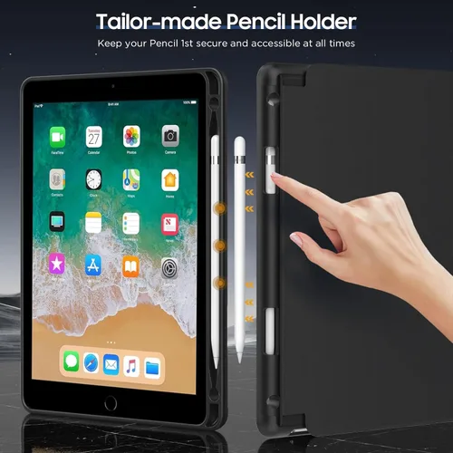 Miniatura 5 de MoKo - Funda para iPad 9.7 pulgadas (6.ª / 5.ª Generación, modelo 2018 / 2017) con soporte para Apple Pencil, cubierta inteligente delgada con logo