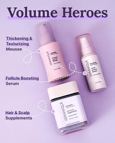 Miniatura 7 de Keranique Mousse Voluminizador para Mujeres - Espuma Anti-Frizz para Engrosar y Peinar para Cabello Fino, Liso, Ondulado y Rizado