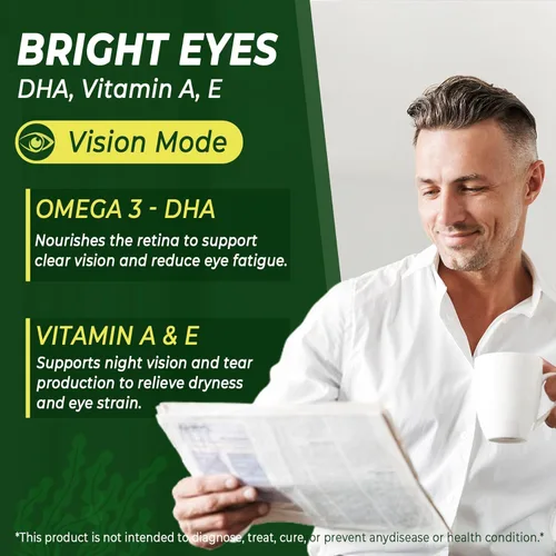 Miniatura 6 de Gomitas Omega 3 de 2200 mg de aceite de algas (DHA 640 mg y EPA 290 mg) para mujeres y hombres, alternativa de aceite de pescado vegano Omega 3