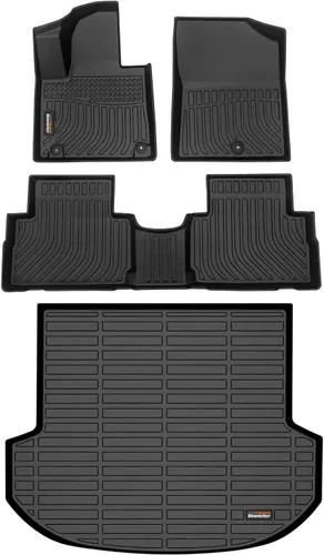 Miniatura 56 de Alfombrillas para todo tipo de clima y forro de carga para Volkswagen Atlas 2018-2025 (asiento de cubo de 6 pasajeros), juego completo de 3 filas