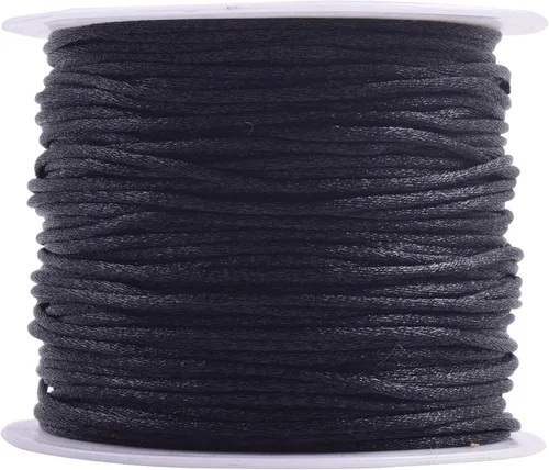 Miniatura 114 de KONMAY 80 Yardas 1.0mm Cordón Rattail de Nylon Satén Seda Trim Hilo para Cuentas para Nudos Chinos, Kumihimo, Trabajo con Cuentas, Macramé, 2-Azul