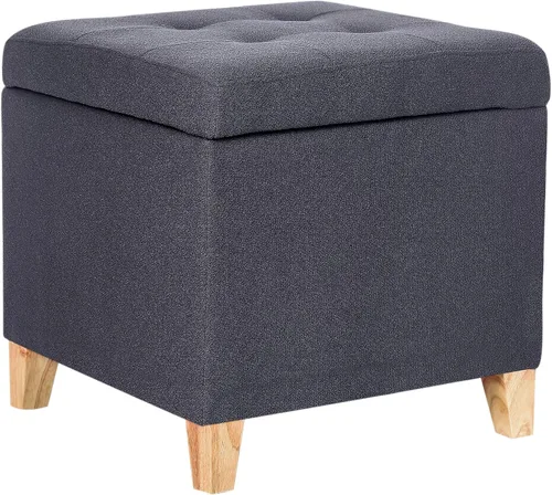 Miniatura 19 de Adeco Otomán Cubo de Piel Sintética Blanca de 18 Pulgadas de Alto con Almacenamiento, Taburetes Reposapiés de Silla de Terciopelo en Relieve 3D