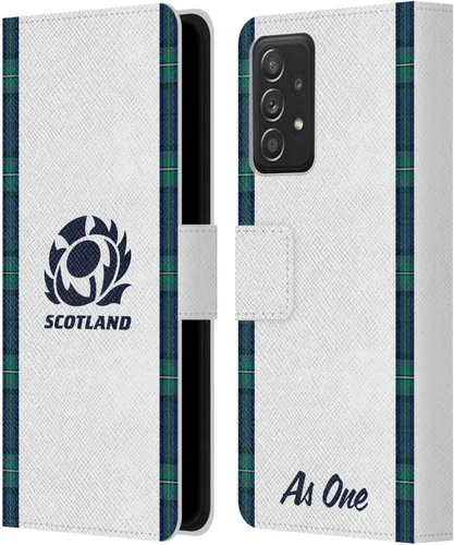 Head Case Designs Officially Licensed Scotland Rugby Away 2023/24 Crest Kit Leather Wallet Case Compatible with Samsung Galaxy A53 5G (2022)