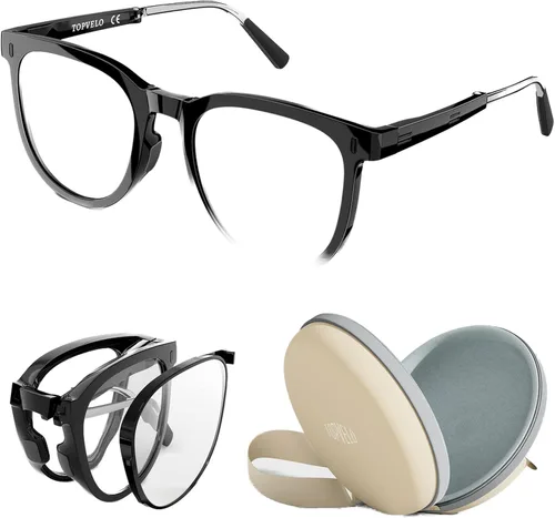 Elegantes lentes de lectura para mujeres y hombres, bloqueo de luz azul, lectores plegables con funda, diferentes RX disponibles