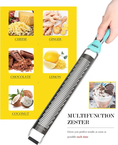 Miniatura 3 de Ourokhome Rallador de Limón de Cocina, Rallador de Queso Parmesano de Acero Inoxidable para Jengibre, Chocolate, Coco, Lima, Nuez Moscada, Cítricos