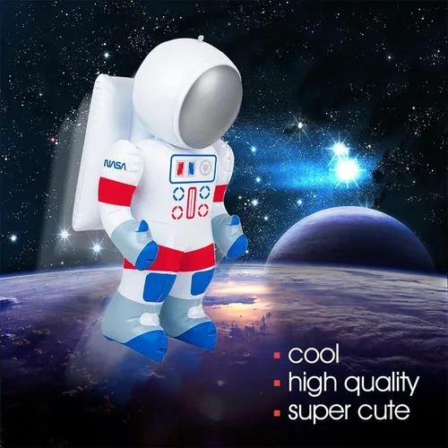 Miniatura 2 de ArtCreativity Paquete de 2 astronautas inflables de 22 pulgadas con etiqueta para colgar, decoraciones de fiesta temática espacial para eventos
