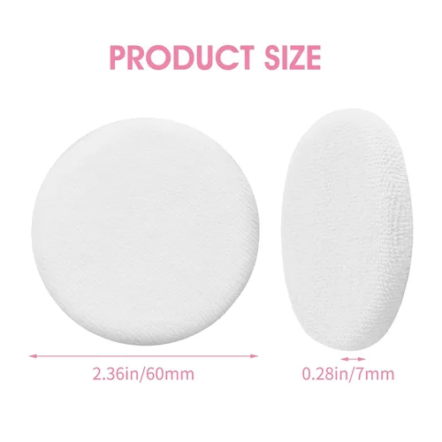 Miniatura 2 de WLLHYF 24 piezas de maquillaje de algodón rosa soplo cosmético redondo para maquillaje facial polvo de terciopelo para polvo suelto, lavable