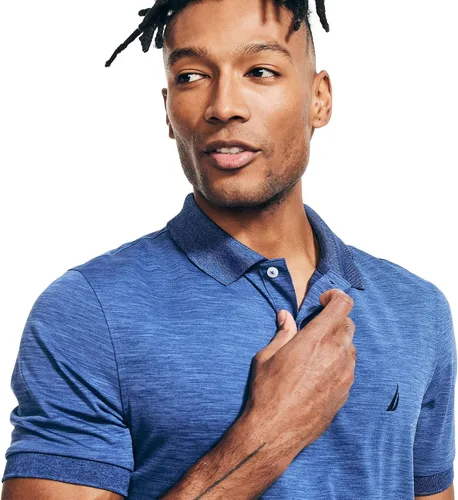 Miniatura 113 de Nautica playera polo clásica de mangas cortas, color sólido, para hombre