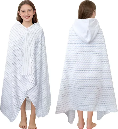 Miniatura 43 de VOOVA & MOVAS Poncho de Toalla de Baño Gruesa con Capucha para Niños (4-8 Años) - Bata de Toalla de Natación de Algodón Turco Suave y Absorbente