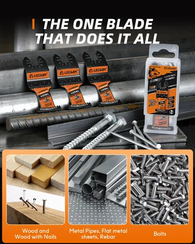 Miniatura 7 de Expert - Hojas de sierra oscilante de carburo, cuchillas multiherramienta de borde curvo, cuchillas oscilantes para metal resistente, madera, barras