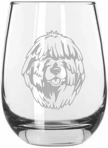 Miniatura 462 de Sakhalin Husky Dog - Copa de vino grabada personalizada de 15.25 onzas sin tallo