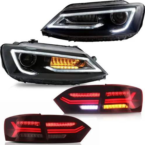 Miniatura 16 de VLAND Luces traseras LED para Jetta Sagitar 12-14 2011-2014 (no compatible con GLI y versión LED), montaje completo de lámpara trasera LED, rojo