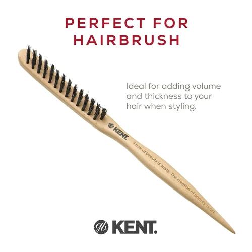 Miniatura 3 de Kent PF15 - Cepillo de pelo de cerdas de jabalí con control de bordes y cepillos de pelo de nailon para mujeres, control de volumen, cepillo