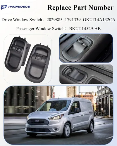 Miniatura 4 de Interruptor de Ventana de Puerta Compatible con Ford Transit MK8 Custom 2014-2019 Interruptor de Ventana Eléctrica Lado del Conductor GK2T14A132CA