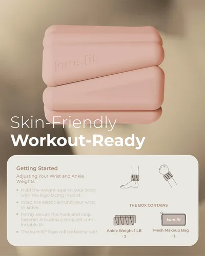Miniatura 9 de Peso para Pilates Pesas ajustables para muñeca y tobillo para mujeres Brazaletes con peso 1 libra/ 2 libras cada una (Juego de 2)