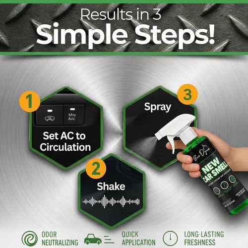 Miniatura 5 de Aerosol de olor para coche (16 onzas) – Ambientador de larga duración para automóviles, elimina olores, aroma fresco de coche nuevo como acabado