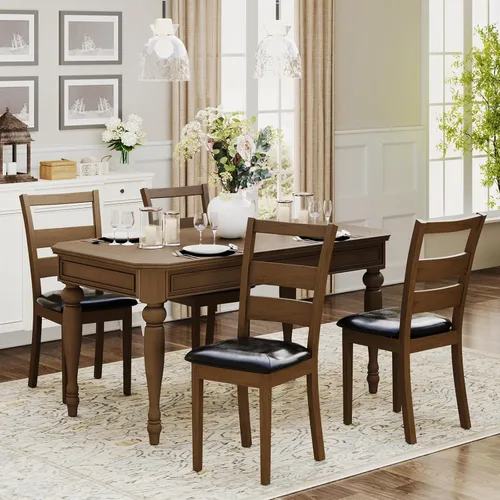 Miniatura 16 de COLAMY Juego de 2 sillas tapizadas para comedor, sillas de cocina modernas de mediados de siglo con respaldo, sillas laterales de comedor