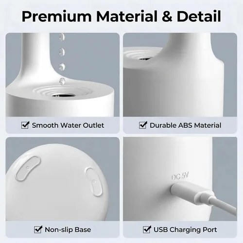 Miniatura 3 de Humidificadores para dormitorio, humidificador de aire de niebla fría de 27.1 fl oz, humidificador digital antigravedad con pantalla LED, control