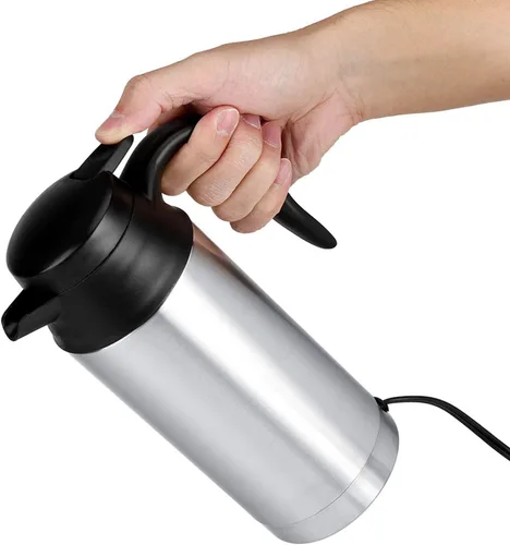 Miniatura 7 de Hervidor eléctrico para coche, hervidor eléctrico de acero inoxidable de 12 V, 25.4 fl oz, taza de calefacción de coche, taza de café, taza
