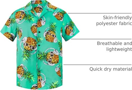 Miniatura 30 de Camisa hawaiana para hombre, con estampado floral, cómoda, con botones, casual, manga corta, ropa de playa para hombre