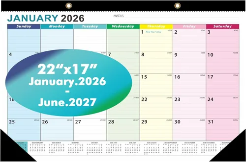 Miniatura 19 de 2026 Calendario de escritorio Calendarios de escritorio 2026-2027 Calendario de pared de 18 meses desde enero de 2026 hasta junio de 2027, papel
