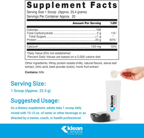 Miniatura 2 de Klean Athlete Klean Isolate Aislado de proteína de suero para mejorar la ingesta diaria de proteínas y aminoácidos para la integridad muscular*