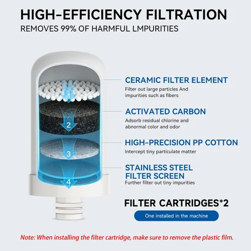 Miniatura 6 de Filtro de agua para grifo de fregadero, purificador de agua de acero inoxidable 304 para fregadero de cocina, reduce PFAS, plomo, cloro