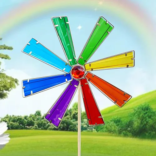 Miniatura 8 de COOZZYHOUR Molino de viento de colibrí de 39 pulgadas para estaca de patio y jardín, molino de viento de metal para exteriores, esculturas de viento