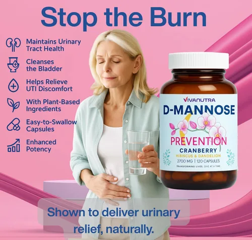 Miniatura 6 de Pastillas de arándano para mujeres con D-manosa – Suplementos de manosa D para mujeres + suplemento de arándano – Apoyo urinario diario, comodidad