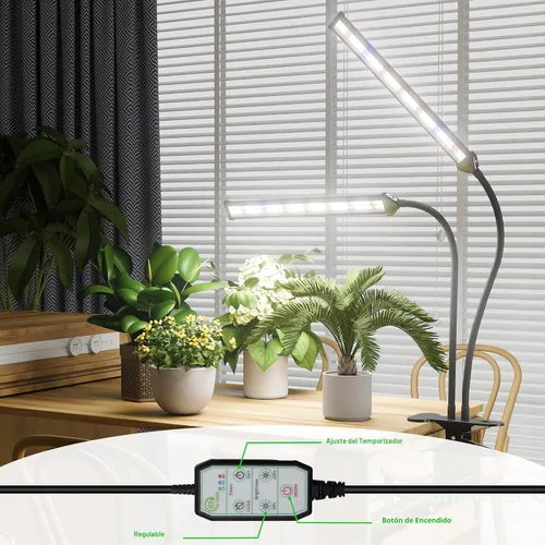 Miniatura 4 de GooingTop Luz LED de crecimiento, lámpara de cultivo de plantas con clip de espectro completo blanco con LED rojo azul de alta potencia para plantas