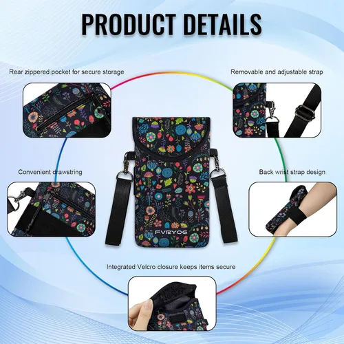 Miniatura 3 de Funda Bolsa Estuche de Neopreno para Teléfono para Hombres y Mujeres con Correa Cruzada/Cordón para el Cuello para Samsung S25+, S24 Fundas