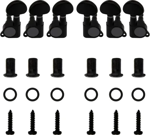 Miniatura 2 de 6 clavijas de afinación de guitarra Yootones cerradas, afinadores cerrados, cabezales de teclas de afinador 3L3R, compatibles con guitarra eléctrica