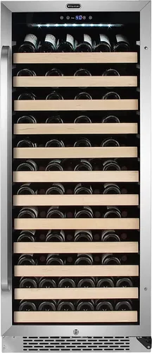 Whynter BWR-1002SDa - Estante para refrigerador de vino con compresor de acero inoxidable con 100 botellas y pantalla LED, color plateado