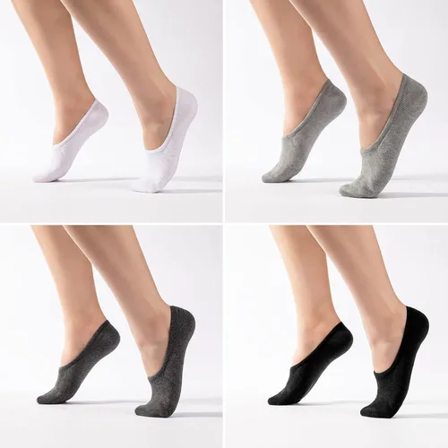 Miniatura 3 de IDEGG Calcetines invisibles para mujeres y hombres, 12 pares de calcetines atléticos antideslizantes de corte bajo casuales con antideslizantes