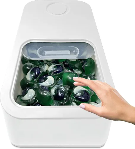 Miniatura 9 de TidyFriend - Contenedor de cápsulas de lavandería con tapa deslizante, 15 x 8.7 x 4.5 pulgadas, el almacenamiento hermético mantiene las cápsulas