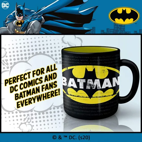 Miniatura 6 de Silver Buffalo DC Comics Taza de cerámica con logotipo de Batman, 20 onzas