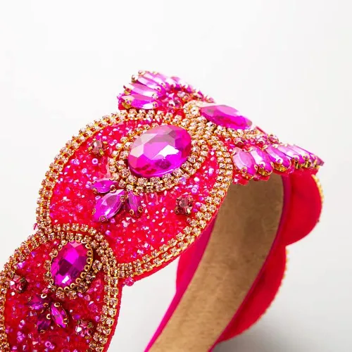 Miniatura 3 de Diadema de moda para mujer, diadema decorativa de diamantes de imitación anchos para mujer, accesorios para el cabello para mujeres y niñas