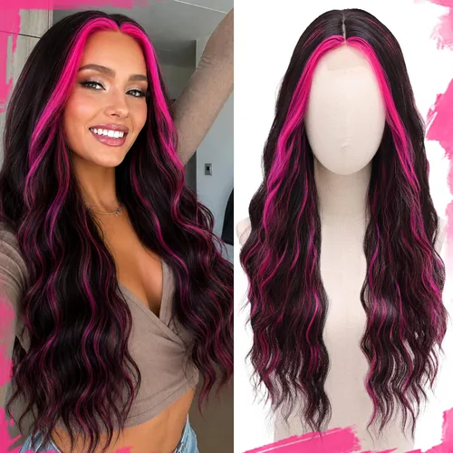 Miniatura 13 de Peluca larga rubia 613 para cosplay, peluca sintética de 28 pulgadas, parte media, regalos realistas, pelucas de fiesta para mujeres, uso diario