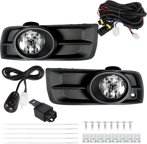 Miniatura 7 de munirater Paquete de 2 luces antiniebla para parachoques delantero con bombillas e interruptor de cableado de repuesto para Cruze 2010-2014